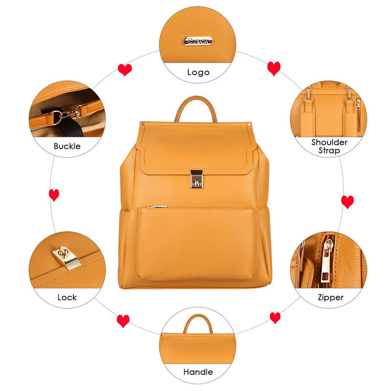Orange Leather Diaper Bag