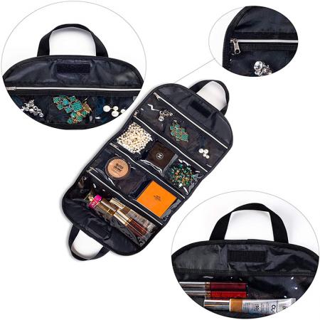 professional cosmetic organizer bag,makeup bag with compartments